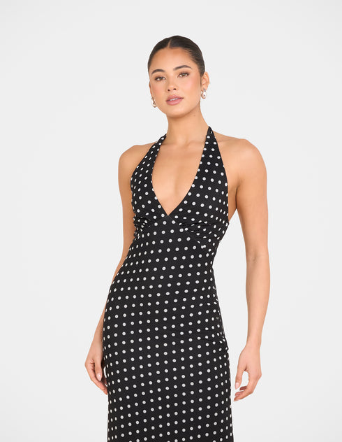 Octavia Dot Mesh Maxi Dress